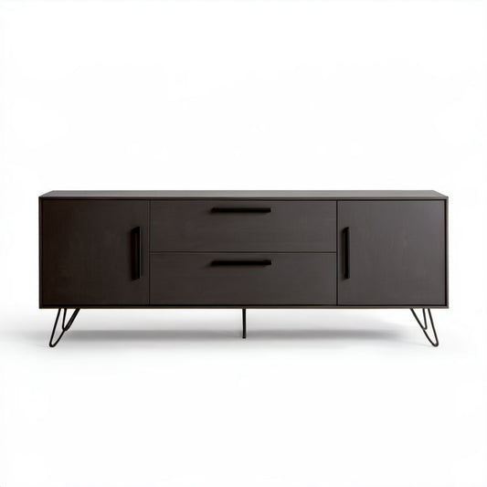 Czarna szafka RTV z płyty MDF 180 × 40 × 60 cm