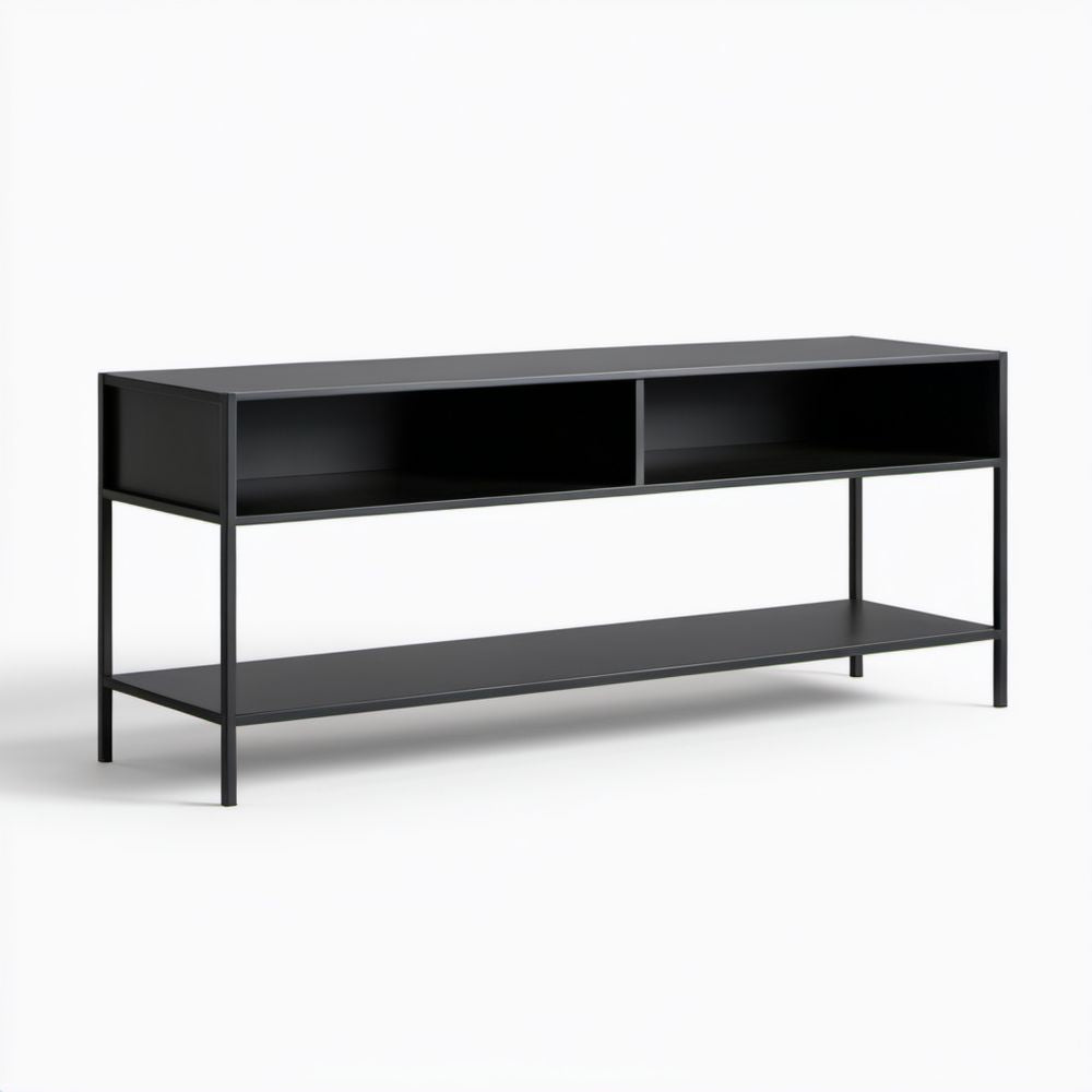 Czarna metalowa szafka RTV 120 x 40 x 75 cm