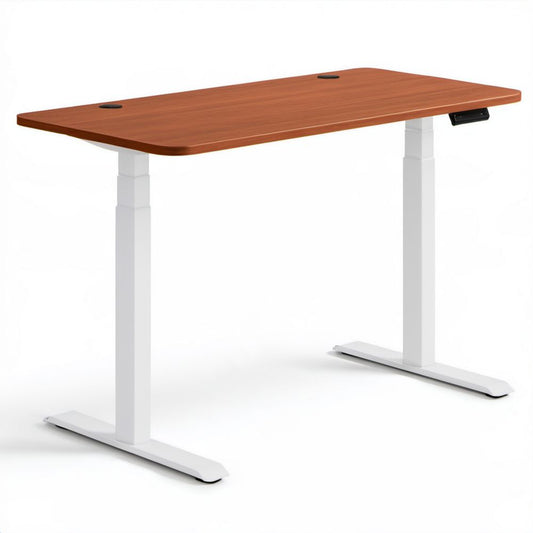 Elektryczne biurko z regulacją wysokości MDF stalowe brązowo-białe 120 x 60 cm, 72–117 cm